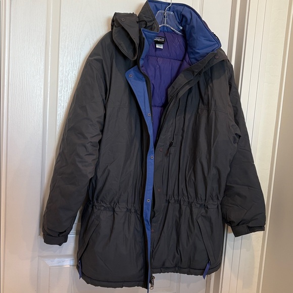 Vintage Patagonia Large Womens Guide Parka W L Gray Purple 90s Jacket Coat Puffy - Picture 10 of 10